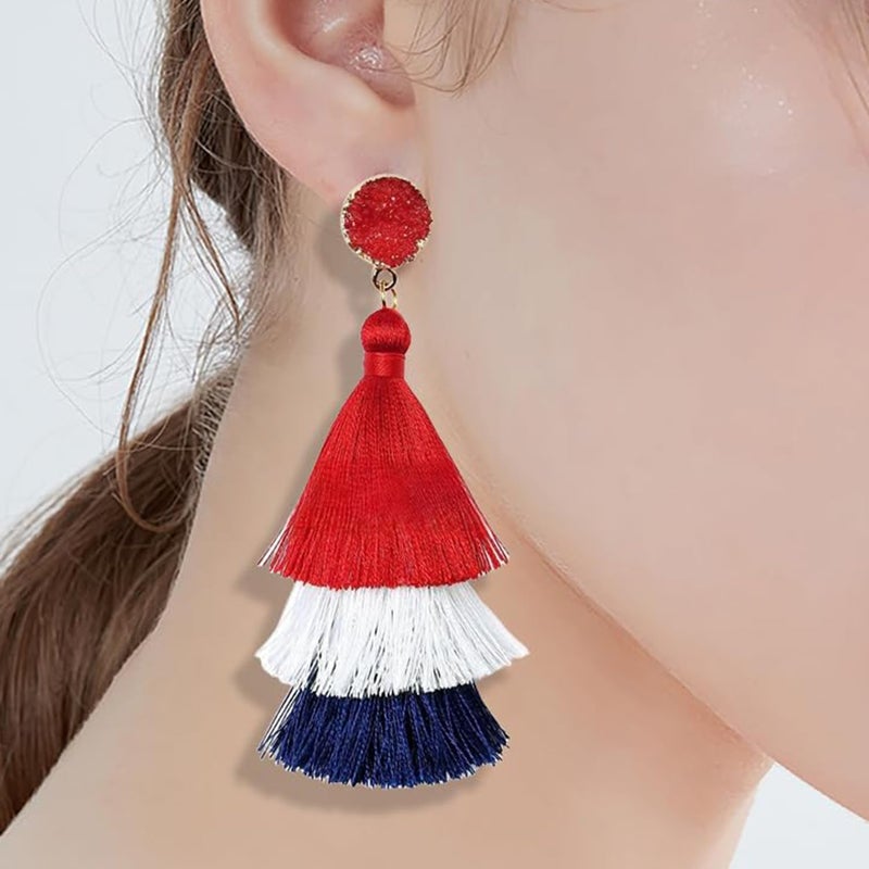ecozran Halloween, Christmas, 4th of July Patriotic Earrings, Holiday Earrings Independence Day Stud Dangle Drop Earrings Hook Fashion Jewelry Gift for Women - Image 3